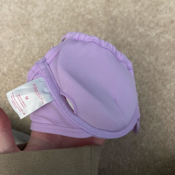 lavender shirred underwire bikini top - Picture 6 of 8